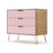 Manhattan Comfort Rockefeller Dresser, Nature and Rose Pink 103GMC6 - alternate 2